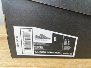 lot 79A image: Brand New Under Armour UA Surge 3 Gray Athletic Shoes Mens 8 X