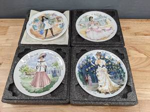 lot 145 image: (4) Vintage Limoges Women of the Century Fashion Decorative Plates (Brigette, Scarlet, Sophie, Sarah) K