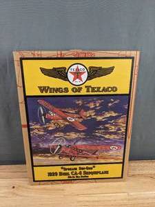 lot 8 image: NEW Wings of Texaco Spokane Sun-God 1929 Buhl CA-6 Sesquiplane Die-Cast Metal Coin Bank K