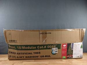 lot 108A image: Holiday Time Pre-Lit 6.5 Madison Pine Green Artificial Christmas Tree, Clear-Lights T