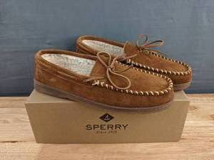 lot 122A image: Sperry Mens Trapper Slippers Size 11 Shoes - Brown   N