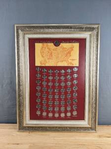 lot 5 image: Stunning Collection of United States State Quarters Framed and Matted E