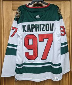 lot 32A image: Brand New Adidas Kirill Kaprizov Minnesota Wild NHL Hockey Jersey Mens Size Large 52 I