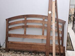 lot 791 image: King Size Handcrafted Wood Bed Frame
