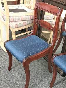 lot 782 image: Lot of (6) Vintage 33 Padded Wood Dining Chairs