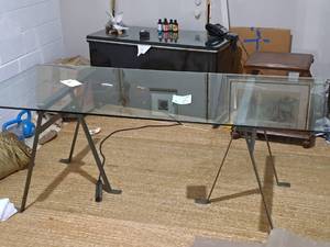 lot 779 image: Glass Top Dining Table