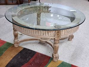 lot 855 image: Glass Top Coffee Table