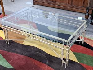 lot 856 image: Glass Top Coffee Table