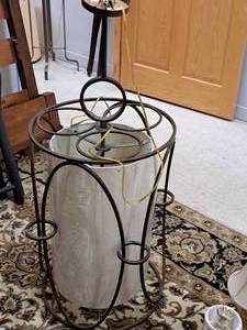 lot 888 image: Iron Caged Chandelier 41x18