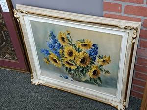 lot 938 image: Art - Flowers by Lerna Signed , Framed