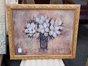 lot 945 image: Painting - Flower Pot by Ruane Manning Signed , Framed