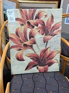 lot 948 image: Canvas Art - Floral