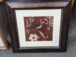 lot 951 image: Print - Floral by Laurel Lehman Signed , FramedSingle MatteGlass
