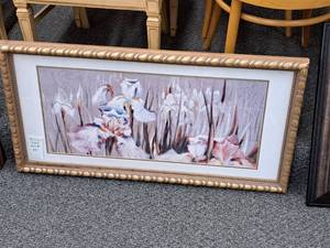lot 952 image: Artwork - Floral , FramedDouble MatteGlass