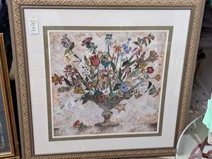 lot 957 image: Wall Art - Floral , FramedDouble MatteGlass