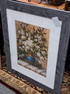 lot 959 image: Painting - Floral by Sophie Signed , FramedSingle MatteGlass