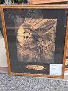 lot 963 image: Lithograph - Grandfather by Donna J. Jacobson #174575 Signed&Numbered circa 1989 , Wood FrameGlass