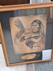 lot 967 image: Lithograph - Ever Watchful by Donna J. Jacobson #32750 Signed&Numbered circa 1992 , Wood FrameGlass