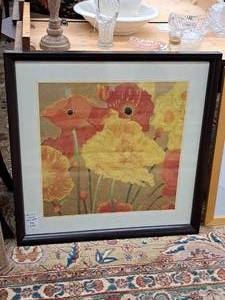 lot 974 image: Wall Art - Floral by Jean Signed , FramedSingle Matte