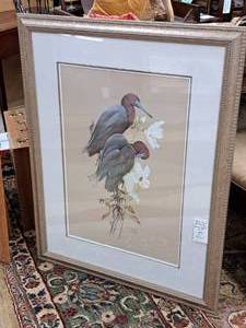 lot 975 image: Print - Bird by Art La May #5571000 Signed&Numbered , FramedSingle MatteGlass