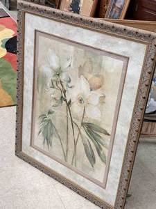 lot 977 image: Wall Art - Floral by D. Curelly Signed , FramedSingle Matte