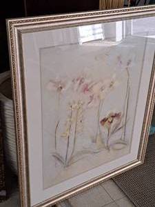 lot 981 image: Art - Floral by Blum , FramedSingle MatteGlass