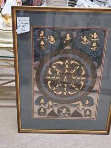 lot 985 image: Wall Art - Thongka From Tibet P-11 , FramedDouble MatteGlass