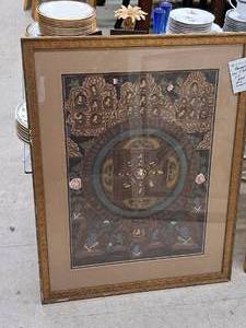 lot 986 image: Wall Art - Thongka From Tibet P-17 , FramedDouble MatteGlass