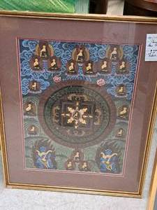 lot 988 image: Wall Art - Thongka From Tibet P-14 , FramedDouble MatteGlass