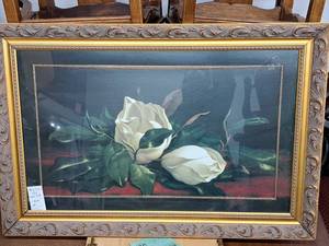 lot 994 image: Print - Floral , Framed