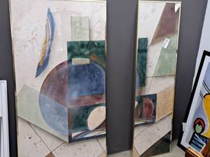 lot 998 image: 2-Piece Wall Art - Abstract , Framed