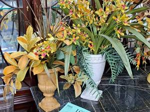 lot 1009 image: Lot of (2) Faux Flowers with Pots