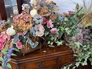 lot 1012 image: Faux Flowers with Planter