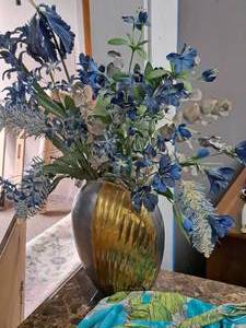 lot 1014 image: Faux Flowers with Vase