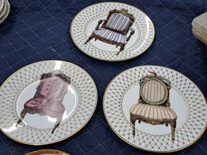 lot 1093 image: Lot of (3) 8 Hand Decorated Fine Porcelain Plates