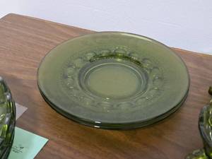 lot 1179 image: Lot of (2) 8-14 Green Glass Plates