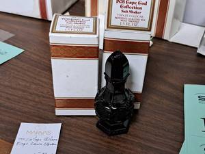 lot 1192 image: Lot of (2) Avon 1876 Cape Cod Collection Red Glass Salt Shakers