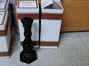 lot 1196 image: Lot of (2) Avon 8-12 1876 Cape Cod Collection Red Glass Candlesticks