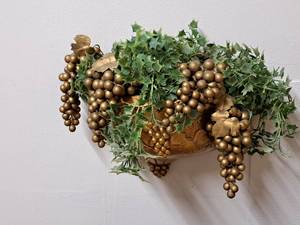 lot 1199 image: Wall Mount Planter with Faux Grapes