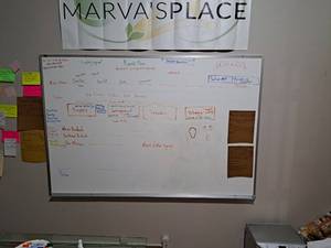 lot 1621 image: Dry Erase Board with Markers, Erasers, Cleaner