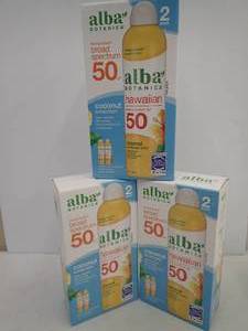 ALBA Botanica Broad Spectrum Hawaiian SPF 50 - 6 - 8oz Sunscreen Spray Bottles