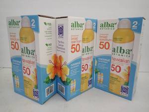 ALBA Botanica Broad Spectrum Hawaiian SPF 50 - 6 - 8oz Sunscreen Spray Bottles