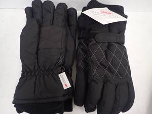 Womens Gloves (2 pair) MEDIUM  Black -Thinsulate- Fleece Lined, Nylon Outer wPalm Grip