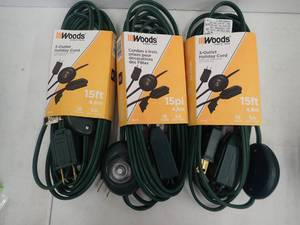 3 Outlet  - 15 ft Extension Cord-  for indoor use - Can never have too many