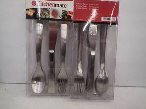 KITCHEN MATE By Smith & Doyle Flatware Setting for 4 (Forks, Spoons & Knives) - 2 sets of 4