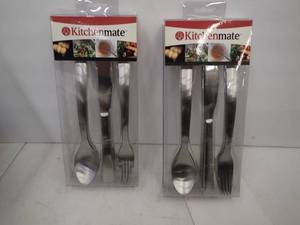 KITCHEN MATE By Smith & Doyle Flatware Setting for 4 (Forks, Spoons & Knives) - 2 sets of 4