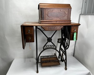 lot 222 image: Antique Leader Sewing Machine