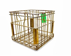 lot 393 image: Vintage Metal Milk Crate