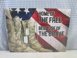 lot 217 image: (G-1) Home Of The Free...Tin Sign - 16 x 11 34 - New In Wrap
