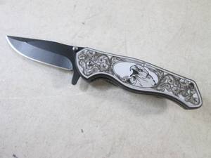 lot 221 image: (CNTR) Eagle Design Spring Assist Knife with Belt Clip - 7 78 Open  4 34 Closed - New In Box